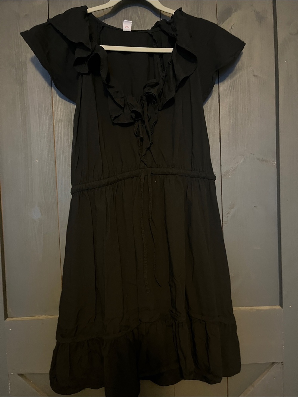Old Navy Black Ruffle-Detail Midi Dress
